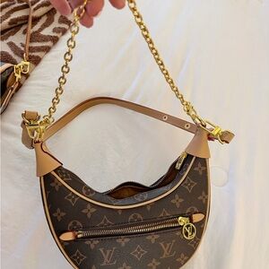Louis Vuitton Monogram Crescent Shoulder Bag with Gold Hardware